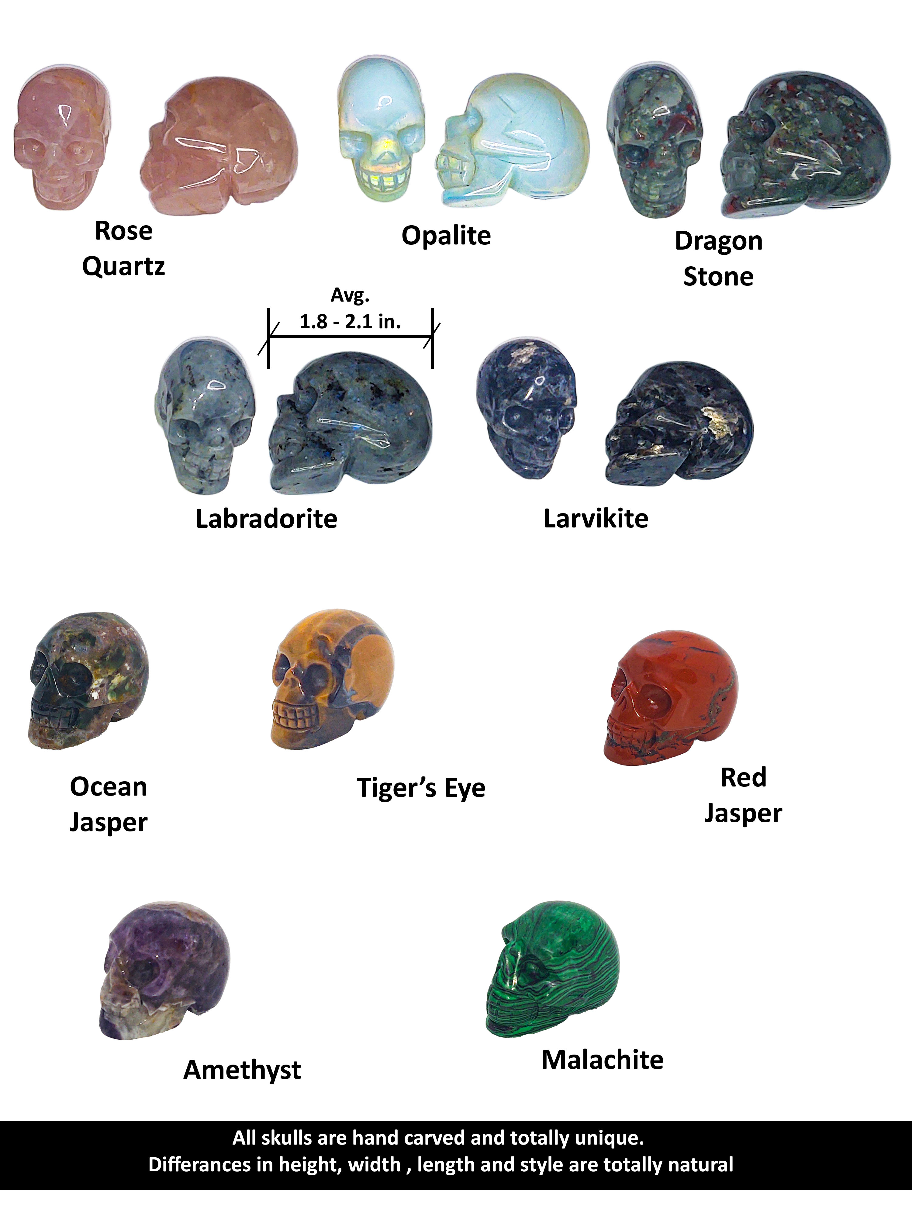 2 Inch Crystal Skulls