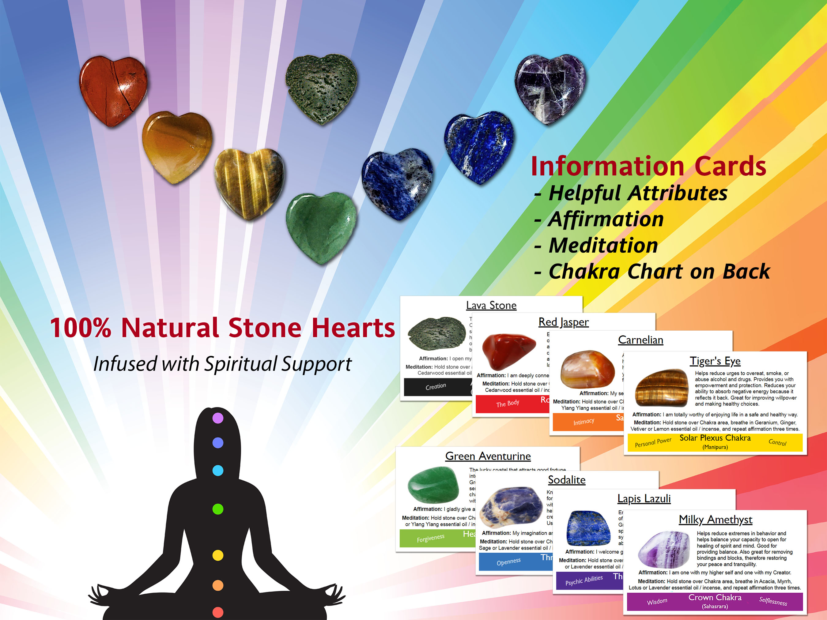 Natural Stone Chakra Infinity Hearts Collection